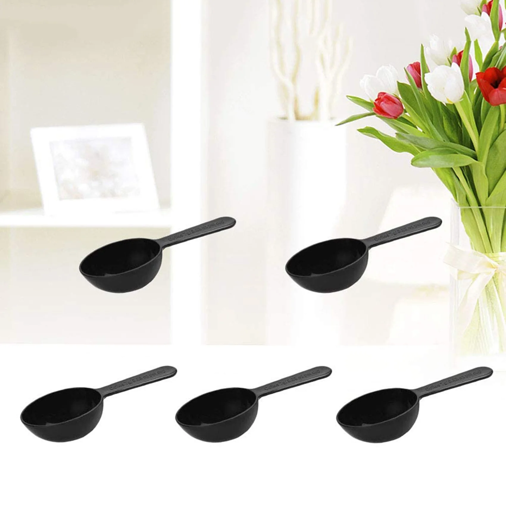 ABZC-40 Pcs Coffee Measuring Spoons Plastic Measuring Tablespoons For Coffee, Tea And Milk Powder Spoons(7G/0.25Oz/Black)