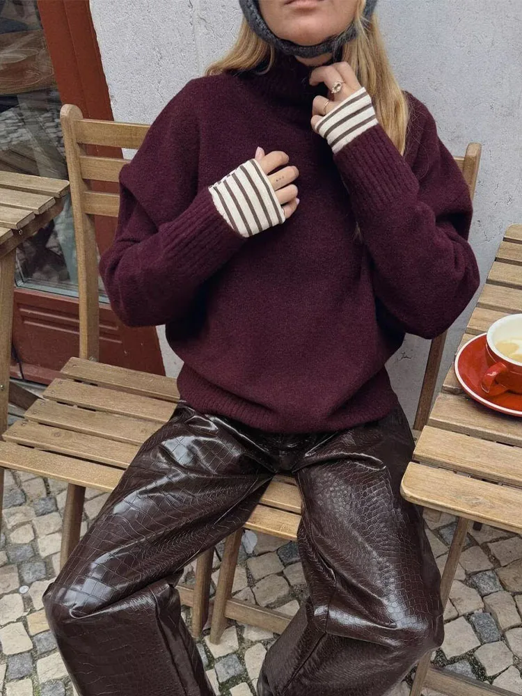 HH المرأة الموضة تنوعا الصلبة لينة الوقوف طوق سترة بلايز أنثى الشتاء شارع العليا عادية كم طويل البلوز سترة