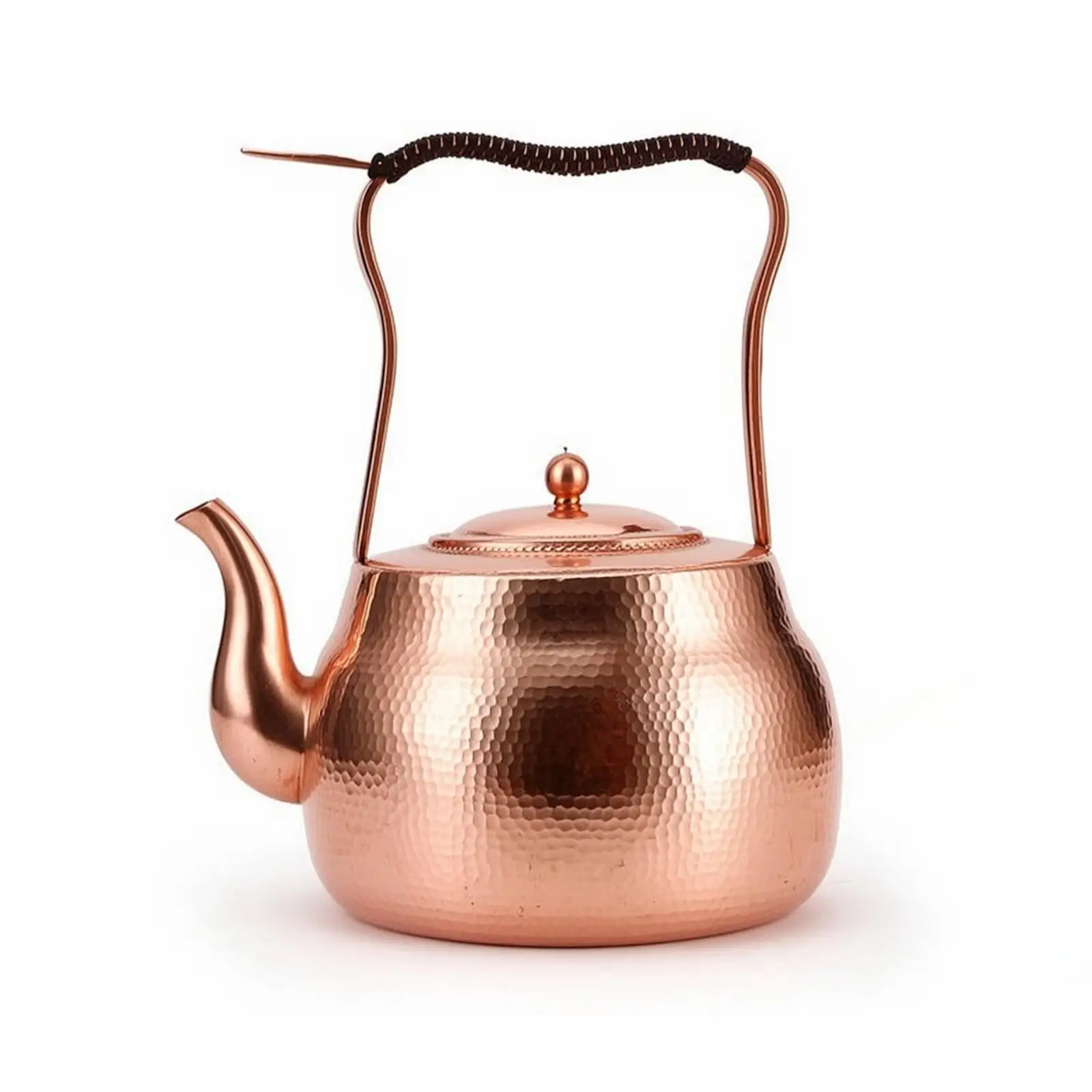 Hammered Kettle Traditional Copper Kettle Rustic Stovetop Tea Pot for Home Cooks, Kitchen