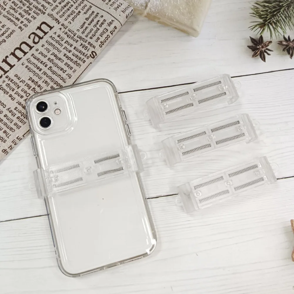 Phone Fixed Frame Transparent Phone Back Clip Transparent Detachable Phone Clip Holder Wave Style Bear Phone Back Bracket