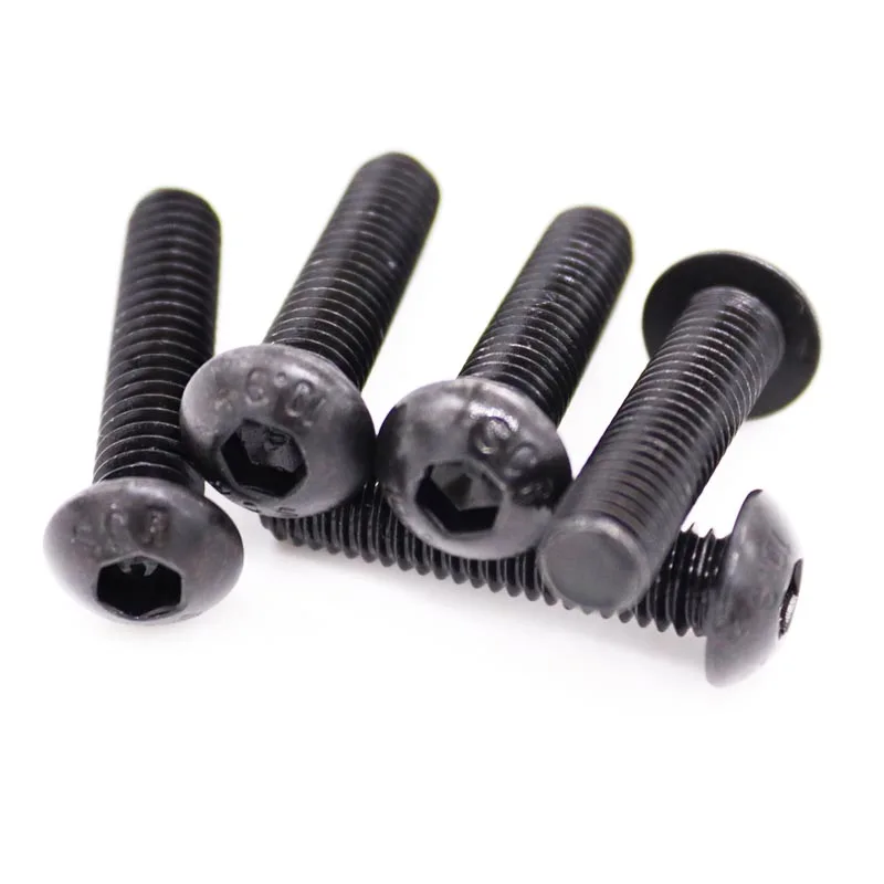 

2/50pcs ISO7380 M2 M2.5 M3 M4 M5 M6 M8 Black 304 Stainless Steel Hexagon Hex Socket Button Allen Head Screw Bolt Length 3-60mm