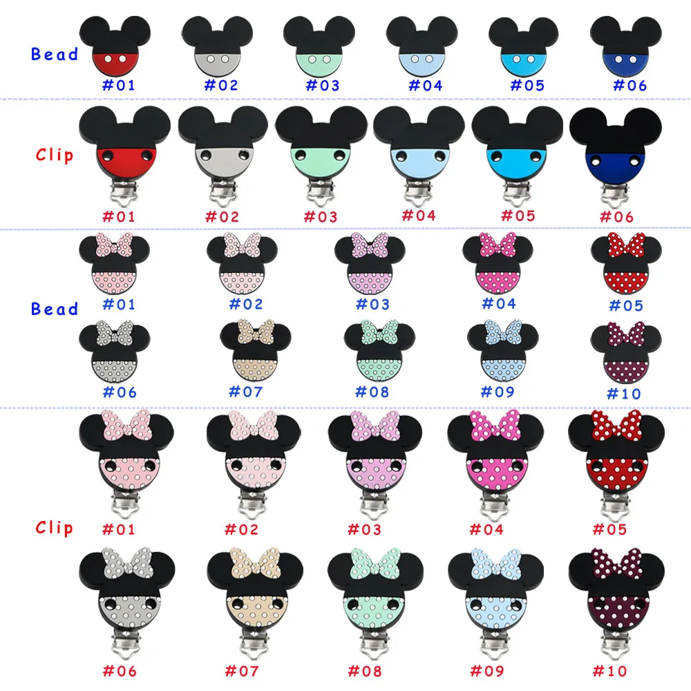 Kovict 3-5Pcs Silicone Beads Mouse Bead/Clips For Jewelry Making DIY Keychain Necklace Accessories
