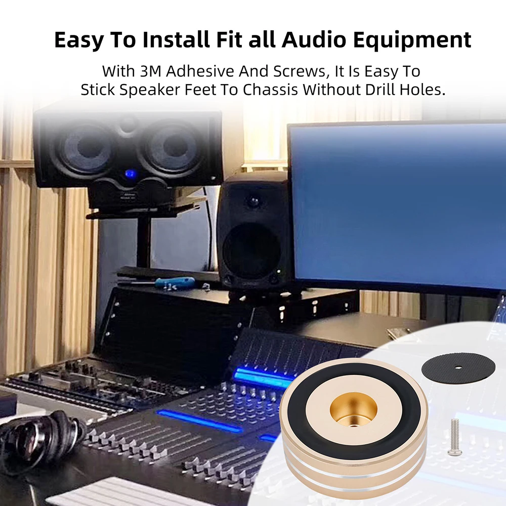 ลำโพงขยายเสียง SP5822G/B/S 4ชิ้นขนาด40x20มม. อะลูมิเนียมแบบไฮไฟแยกขาตั้งแบบจานเสียงแผ่นติดเท้า DAC