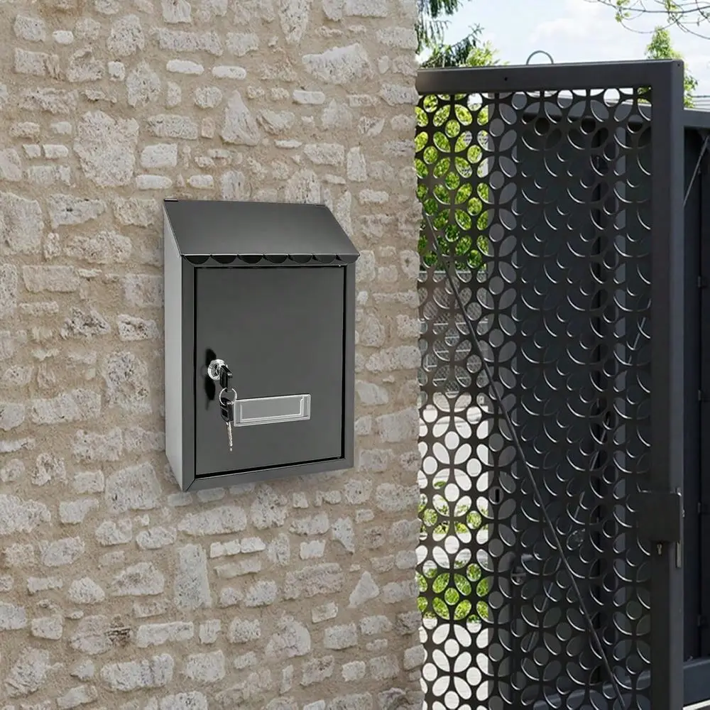 

WallMount Mailbox, Modern Outdoor Waterproof Extra Large Drop Box Iron Home Office Letter Post Box With Key Lock Mail Box Colle