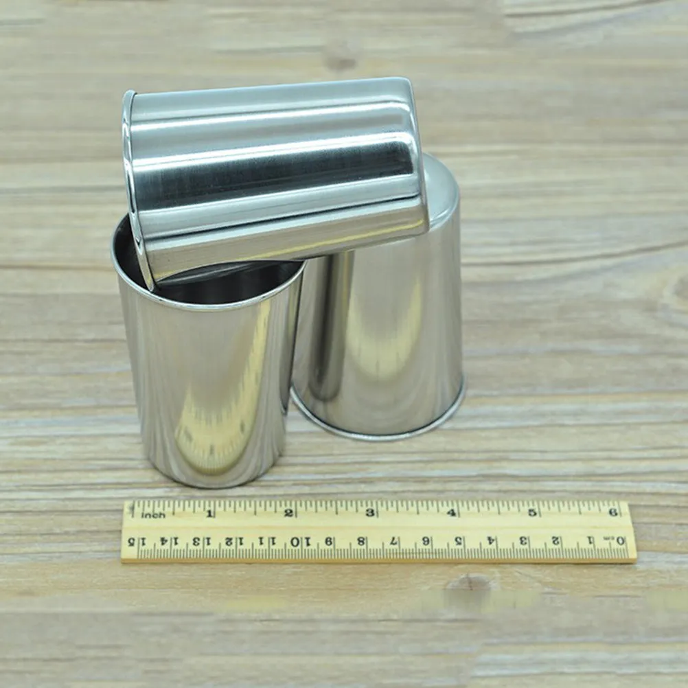 2Pcs Stainless Steel Cups Silver Multi-Use Bathroom Toothbrush Water Beverage Beer Cup 180Ml Stainless Steel Cups