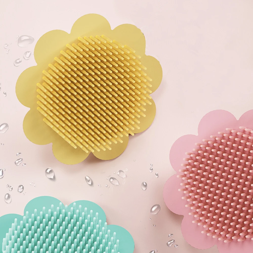 1Pcs Baby Shower Brush Creative Sunflower Shape Baby Bath Brushes Multifunctional Silicone Baby Shampoo Massage Brush Hair Wash