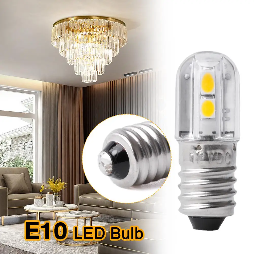 

E10 LED Bulb E10 indicator light 6V 12V Lamp Work Light Warm White For Torch Flashlight Headlight Motor Bicycle