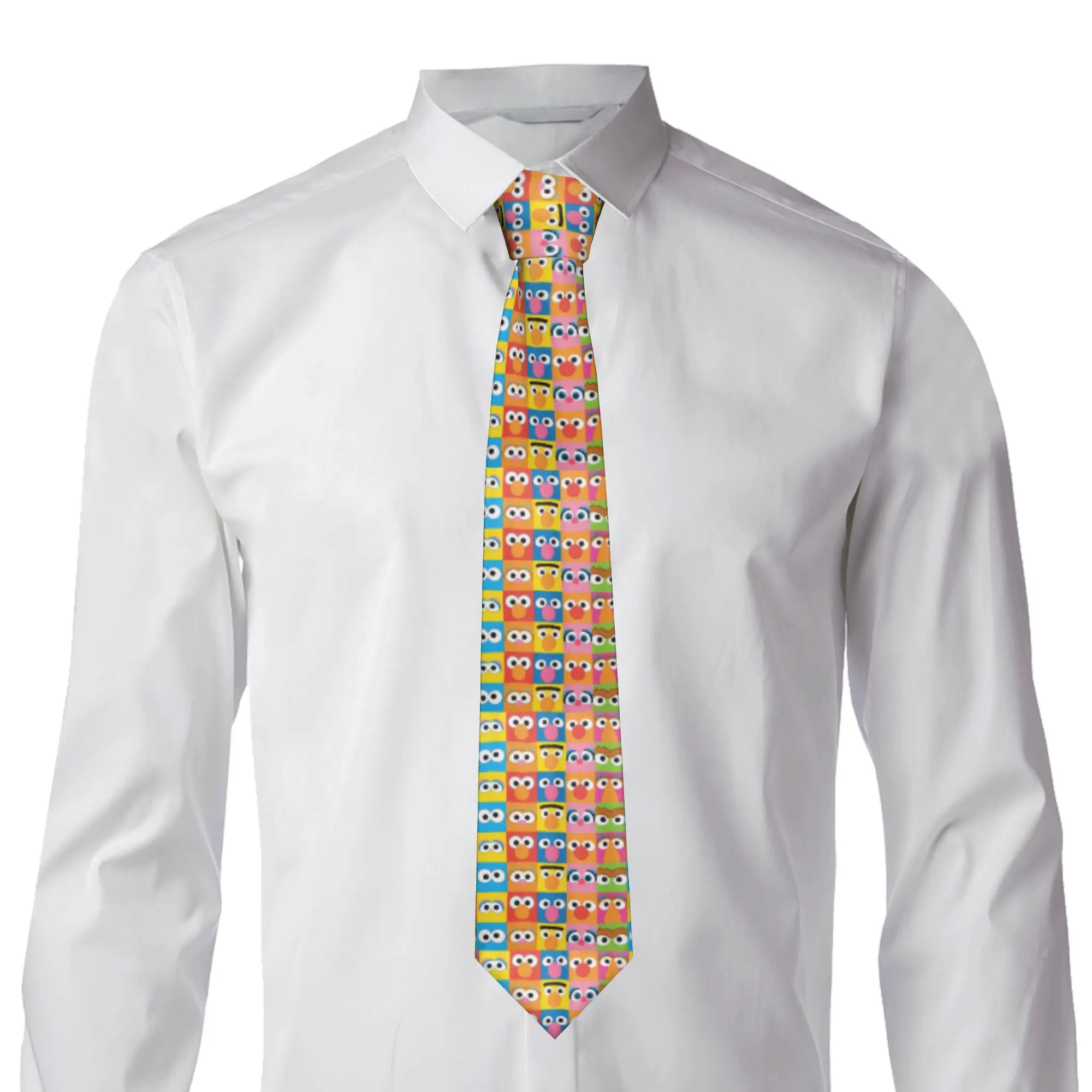 Custom Mens Cookies Anime Monsters Necktie Elmo Cartoon Fashion Tie For Banquet