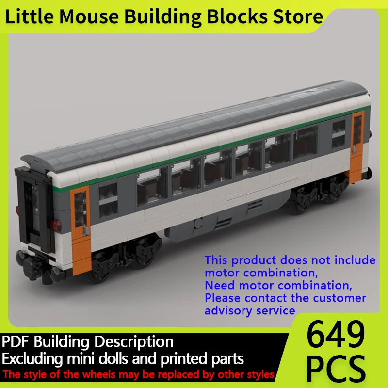 

City Car Model MOC Building Bricks Corail Second Class Passenger Car Modular Technology Gifts Holiday Assemble Children Toy Suit