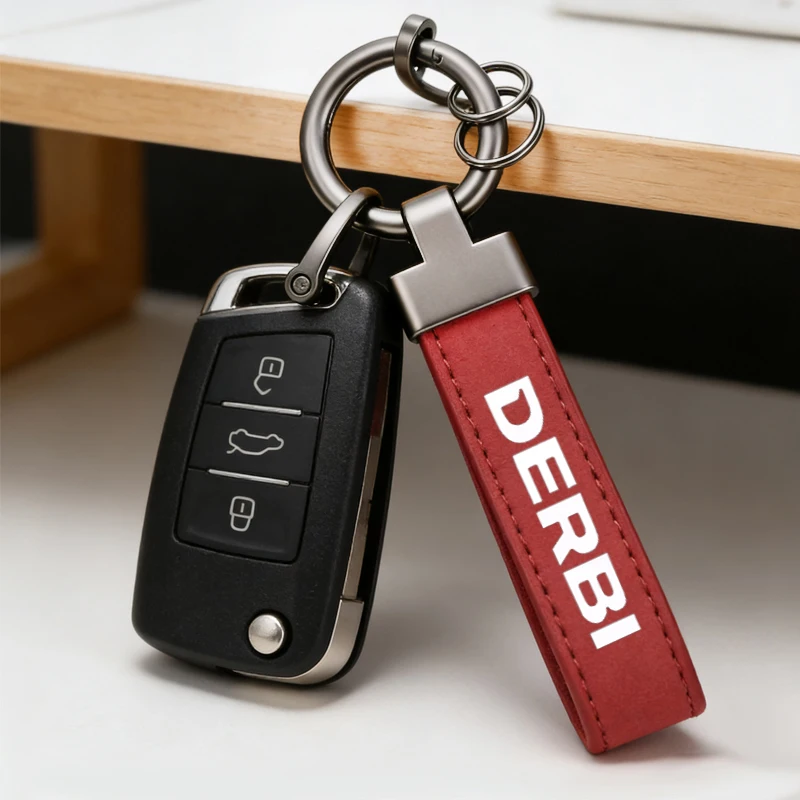 For Derbi GPR Cross City Terra Senda Mulhacen Boulevard High-Grade Leather Suede Keychain Motorcycle Key Ring Accessories