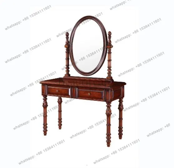 American solid wood dresser with mirror makeup stool, length 1080 * width 450 * height 1550mm