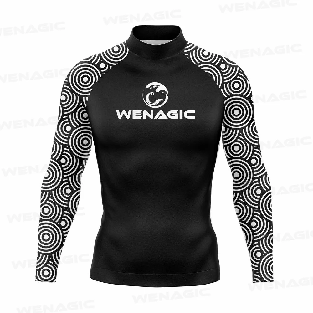 Summer New Men\'s UV Protection Rash Guard Diving Surf t Shirt Swimming T-shirt Swimsuit Beach Swimwear Long Sleeve Surfing Suits