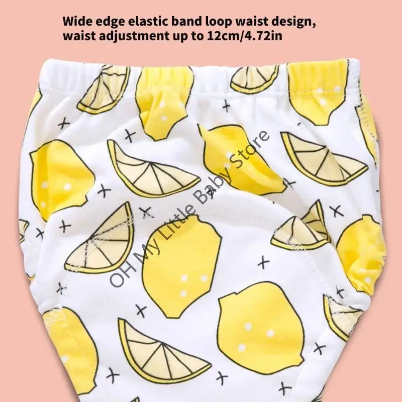 ملابس داخلية للتدريب على الأطفال الصغار بنمط الرسوم المتحركة M76C، سراويل حفاضات مضادة للتسرب وقابلة للغسل
