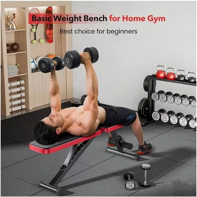 Dumbbell Bench Foldable Multi-Functional Incline Adjustable Backrest Fitness Bench Fly Press Sit-Up Metal