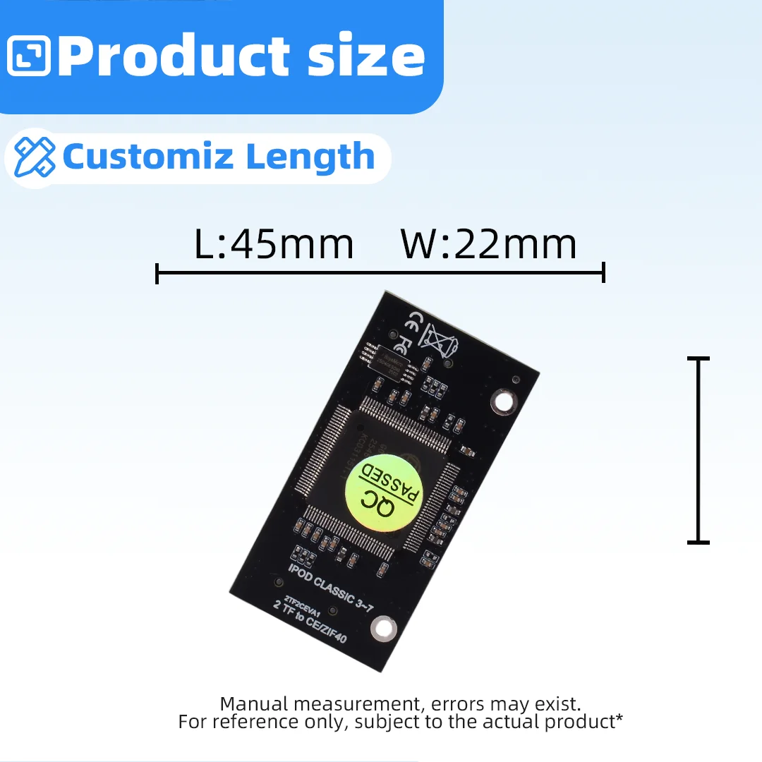 2-Port TF to CE Adapter Card Certified For iPod Classic 3-7 Gen Support IPOD Video IFlash Industrial PC DVR Dash Cam NAS Storage