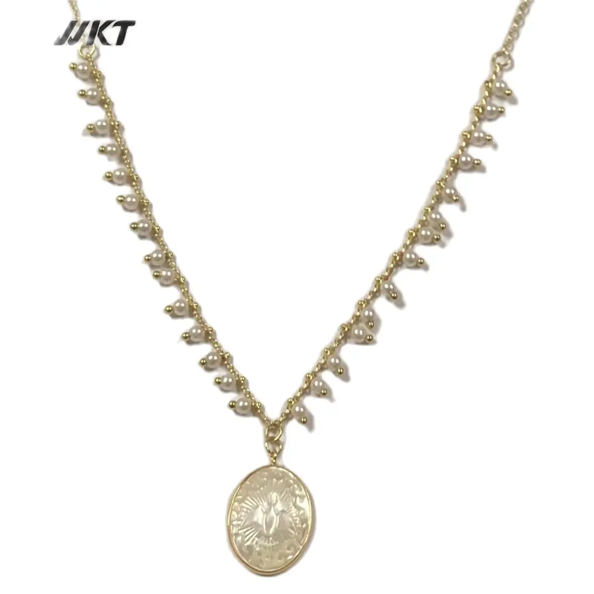 

WT-JN172 WKT Original Design Carved Peace Dove Pendant Necklace Pearl Tassel Chain Special Ladies Necklace Jewelry Gifts