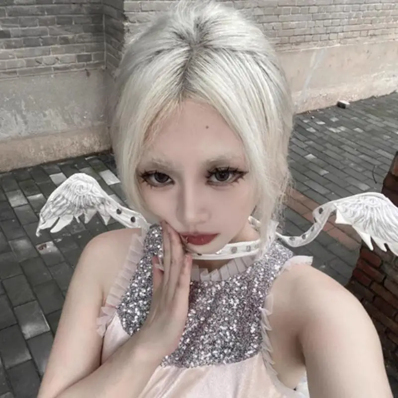 Practical Sturdy Farbic Materials Angel Devil Wing Choker Decoration for Trendsetters and Punk Lovers Daily Use