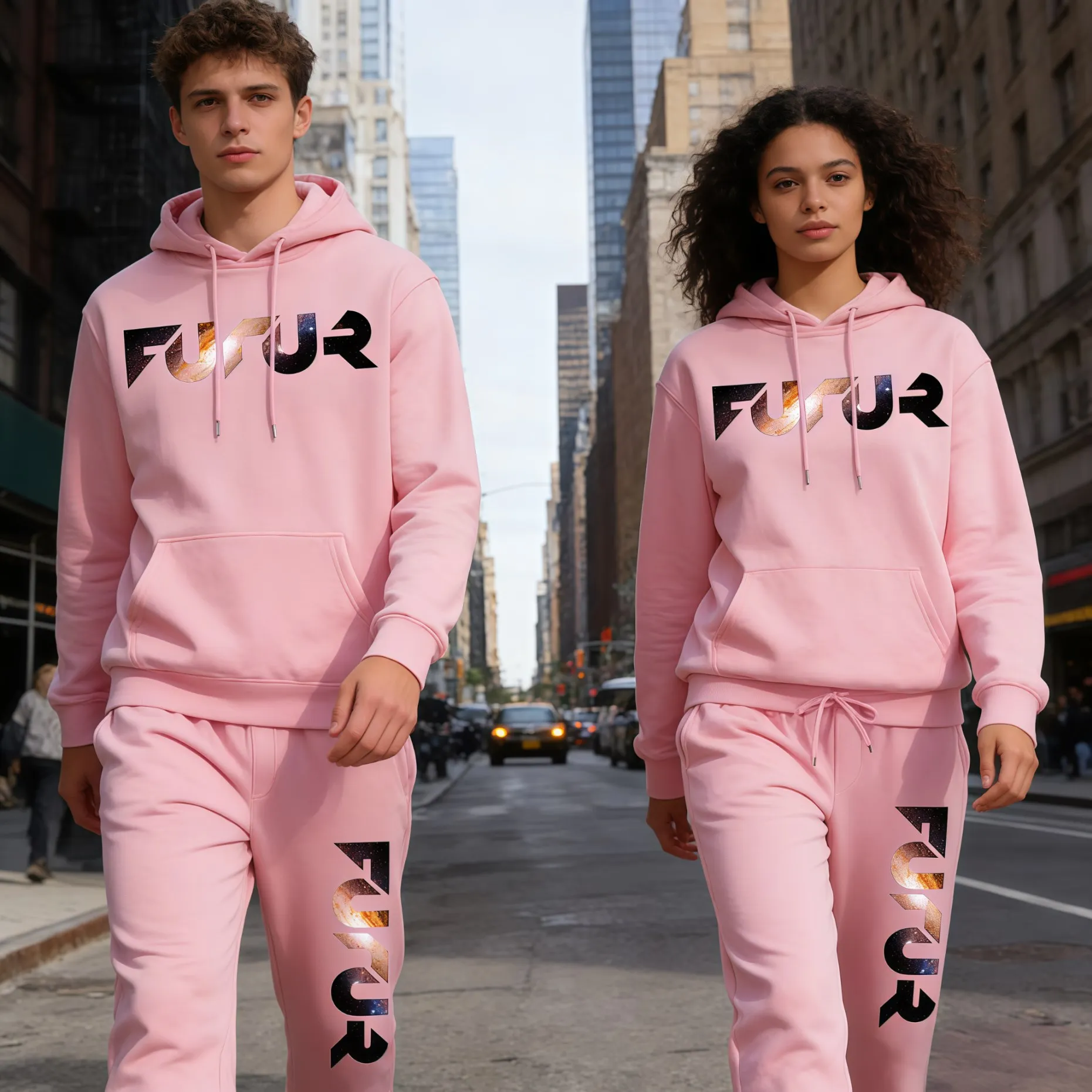 

2025 fashion couple sets, sports hooded shirts and sports pants sets, casual pullover shirts and sports pants sets