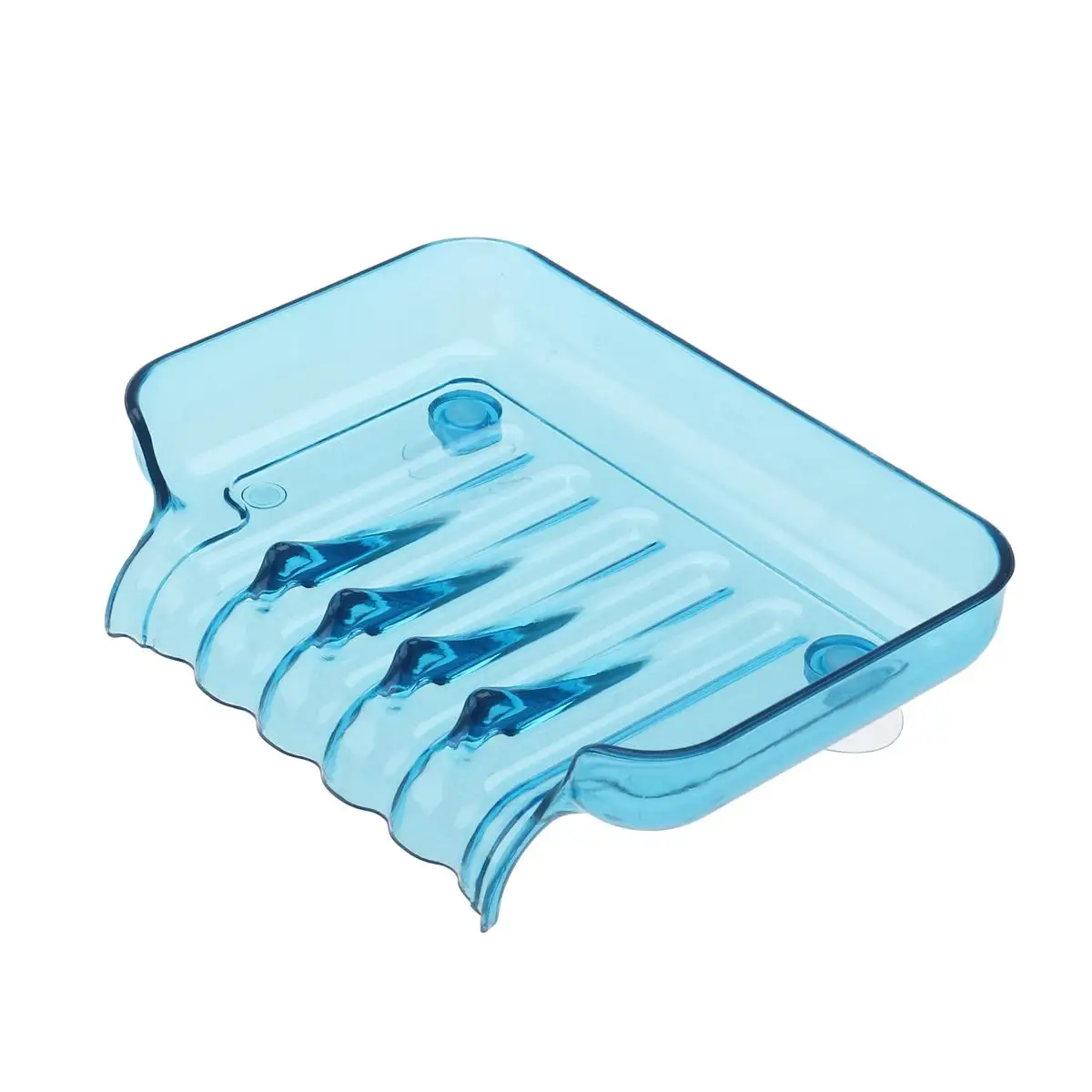 

Soap Holder Suction Cup Dish Bathroom Dishes Kitchen Countertop Tray Modern Sink Sponge Blue and Child