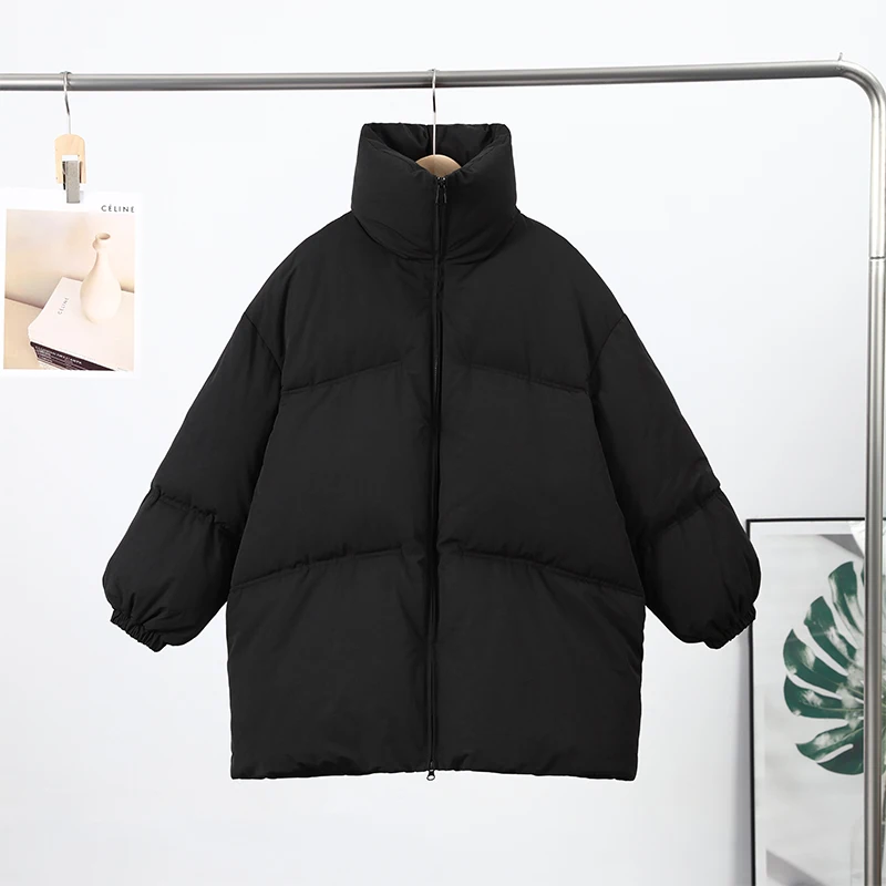 厚手の綿コート レディース カジュアル スタンドカラー 長袖 ポケット付き ジッパー ジャケット 女性用 2025年 冬 暖かい アウター レディース 新作