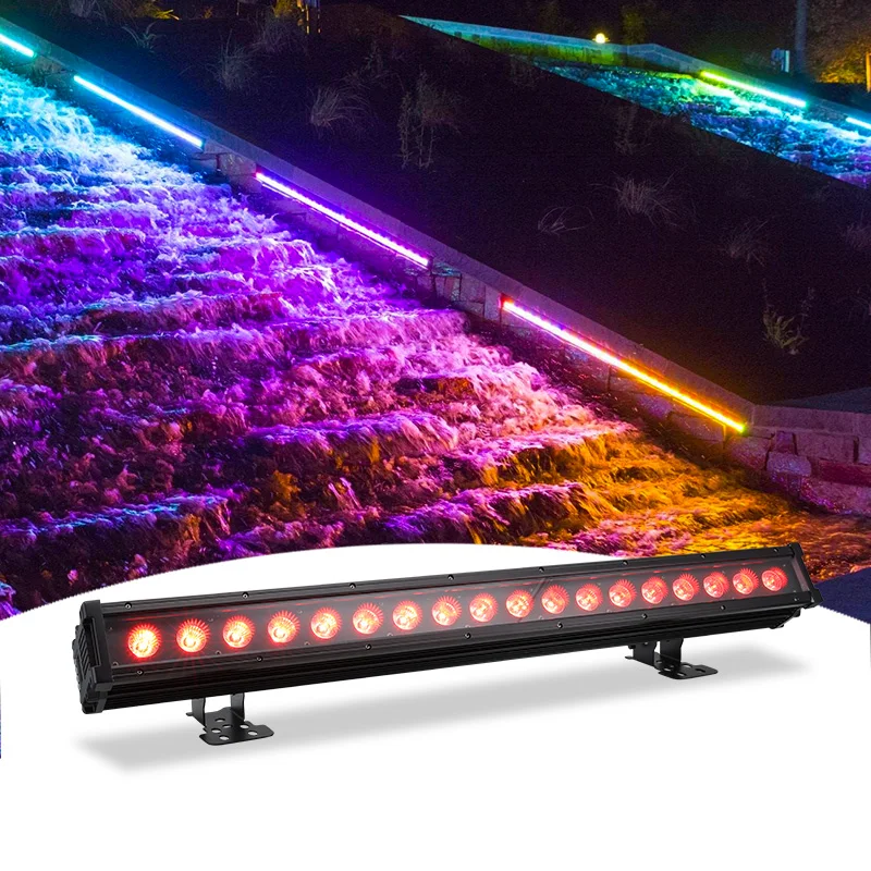 18x10W LED Bar Wall Wash RGBWA+UV Lighting With Dmx Controller For DJ Disco Stage And Night Club