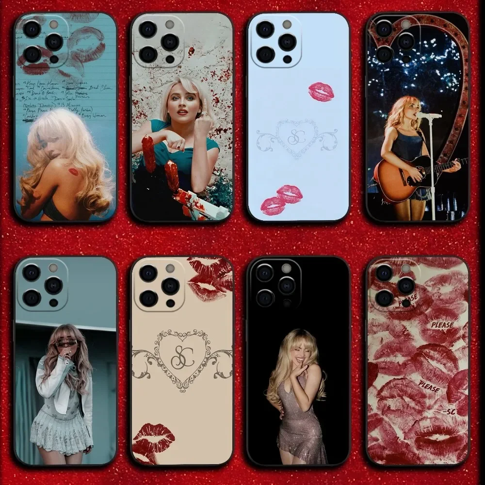 Capa de Celular Singer S-Sabrina C-Carpenter para iPhone 17 16 15 11 12 14 13 Pro Max Mini XS XR 7 Plus 16E Air Antichoque Macia