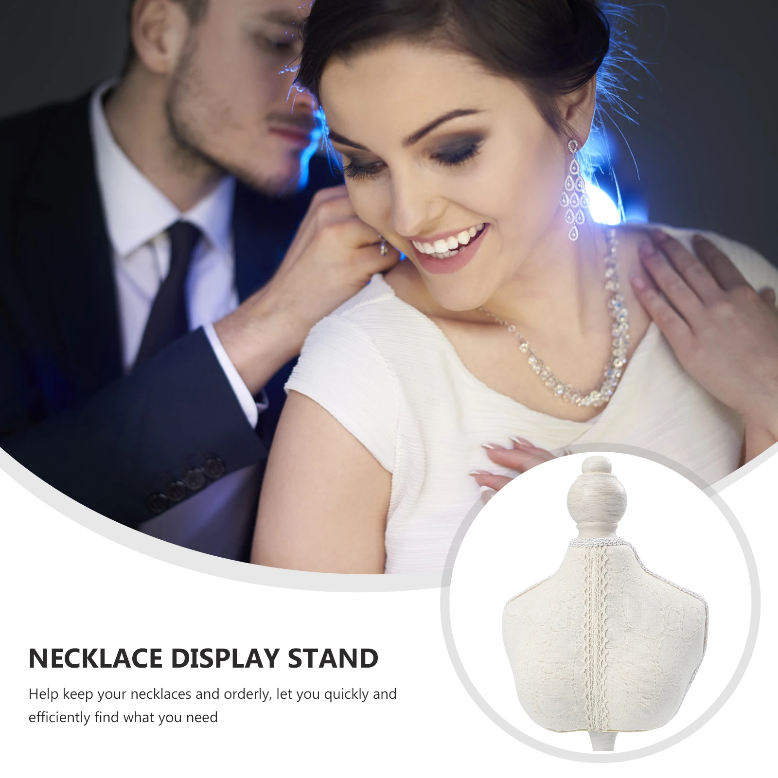 

Necklace Display St Jewelry Rack Holder Storage Desktop Wood Base Painted Classic Design Long Material Home ganizer Photography