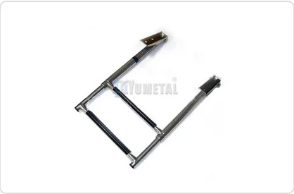 SS Telecscoping Drop Ladder,mirror Polished Marine Boat Accessory,telescopic Adjustable Support Steps Foldable Boarding Ladders