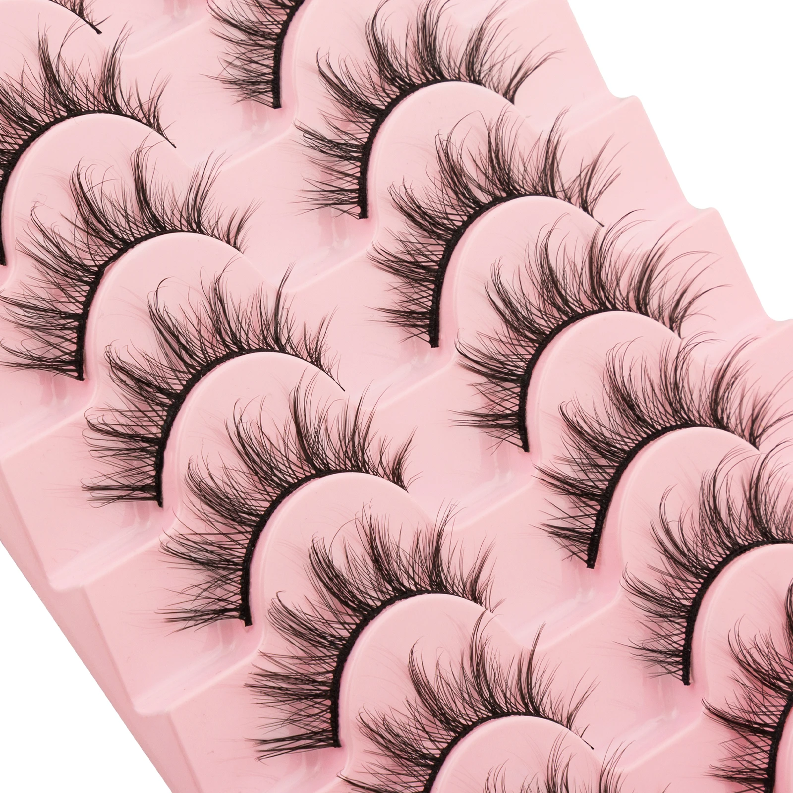 7/10 Pairs False Eyelashes Cat Eyes Super Fluffy False Mink Eyelashes Dramatic Long Thick Eyelashes Makeup Tools Eyelash Extensi