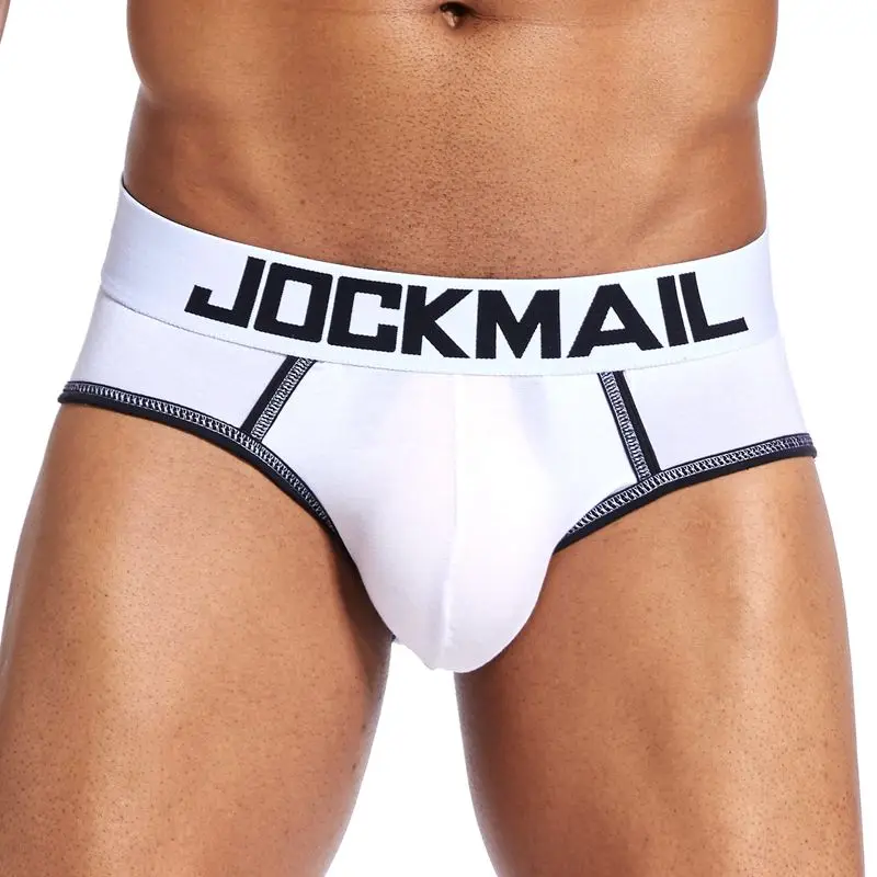 JOCKMAIL Sexy Men Underwear Briefs BOTTOMLESS Gay Penis Pouch Open Back Underpants Modal Gay Underwear Male Panties Shorts