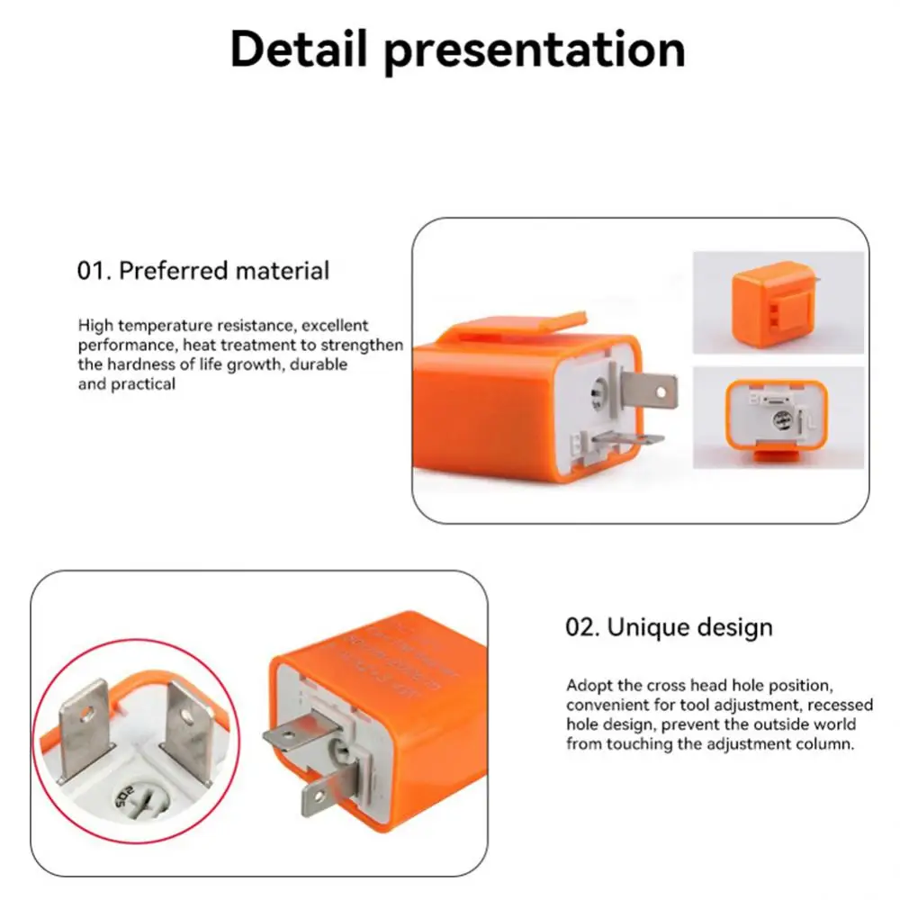 ไฟกระพริบรถจักรยานยนต์2ขาใหม่12V รีเลย์ไฟ LED ปรับได้ไฟเลี้ยวไฟกระพริบไฮเปอร์