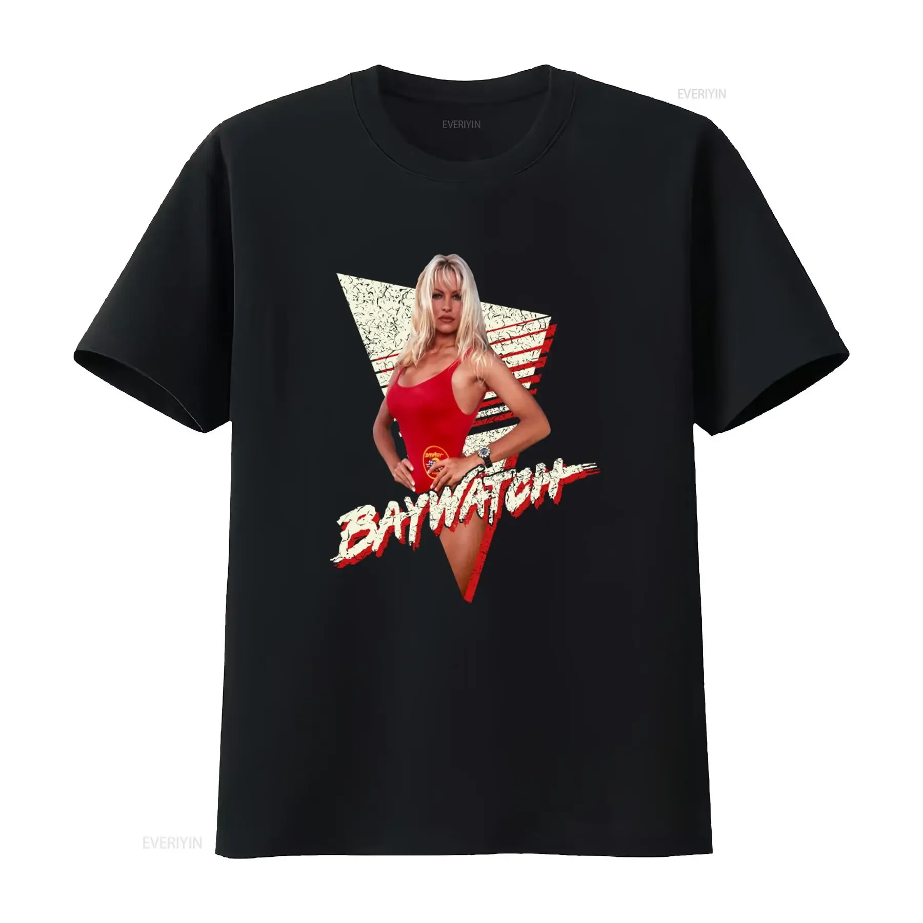 Baywatch Pamela Anderson Lifeguard Triangle Cj Parker Wham Long Sleeve T Shirt Rare Hot Deals 2GHN vintage Washed Soft