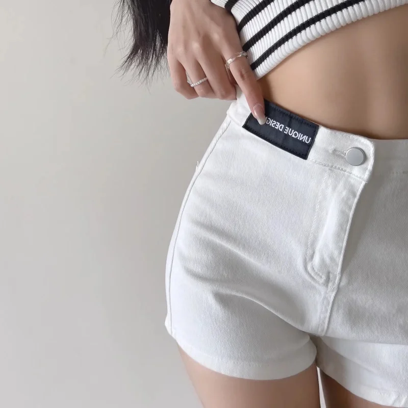 Jeans Shorts Woman Vintage Elastic Slim Hot Pants High Waist Denim Shorts Summer Fashion Streetwear Casual Female Clothing Y2k