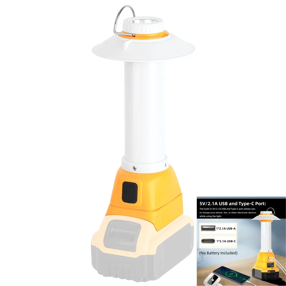 

800LM LED Work Light for Dewalt 20V Max, USB & Type-C, for Emergencies, Camping, Outdoor, Indoor (No Battery)