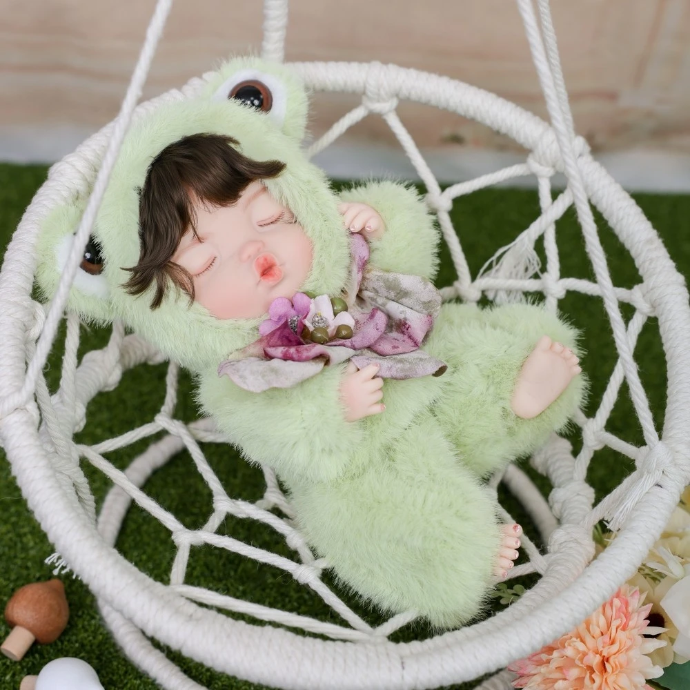 10 Inches Realistic Finished Reborn Baby Doll Cloveray Plush Animal Set Silicone Vinyl Doll Lifelike Kids Birthday Xmas Toy Gift