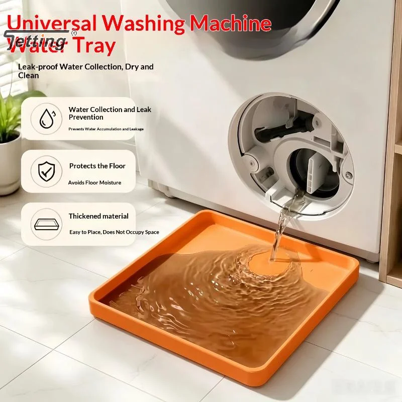 Washing Machine Drain Tray Leak-Proof Keeps Floor Clean Washer Drain Guide Tray Simple Durable Water Collection Box