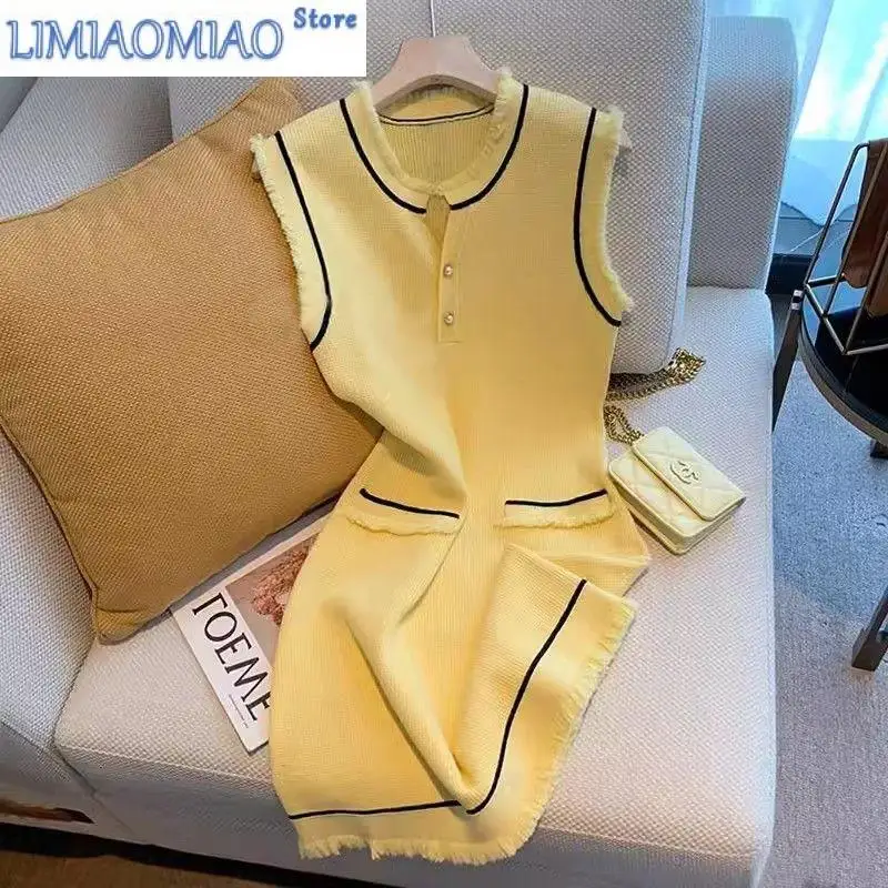 

Women's Solid Color Pullover Sleeveless Casual Stylish Elegant Dress