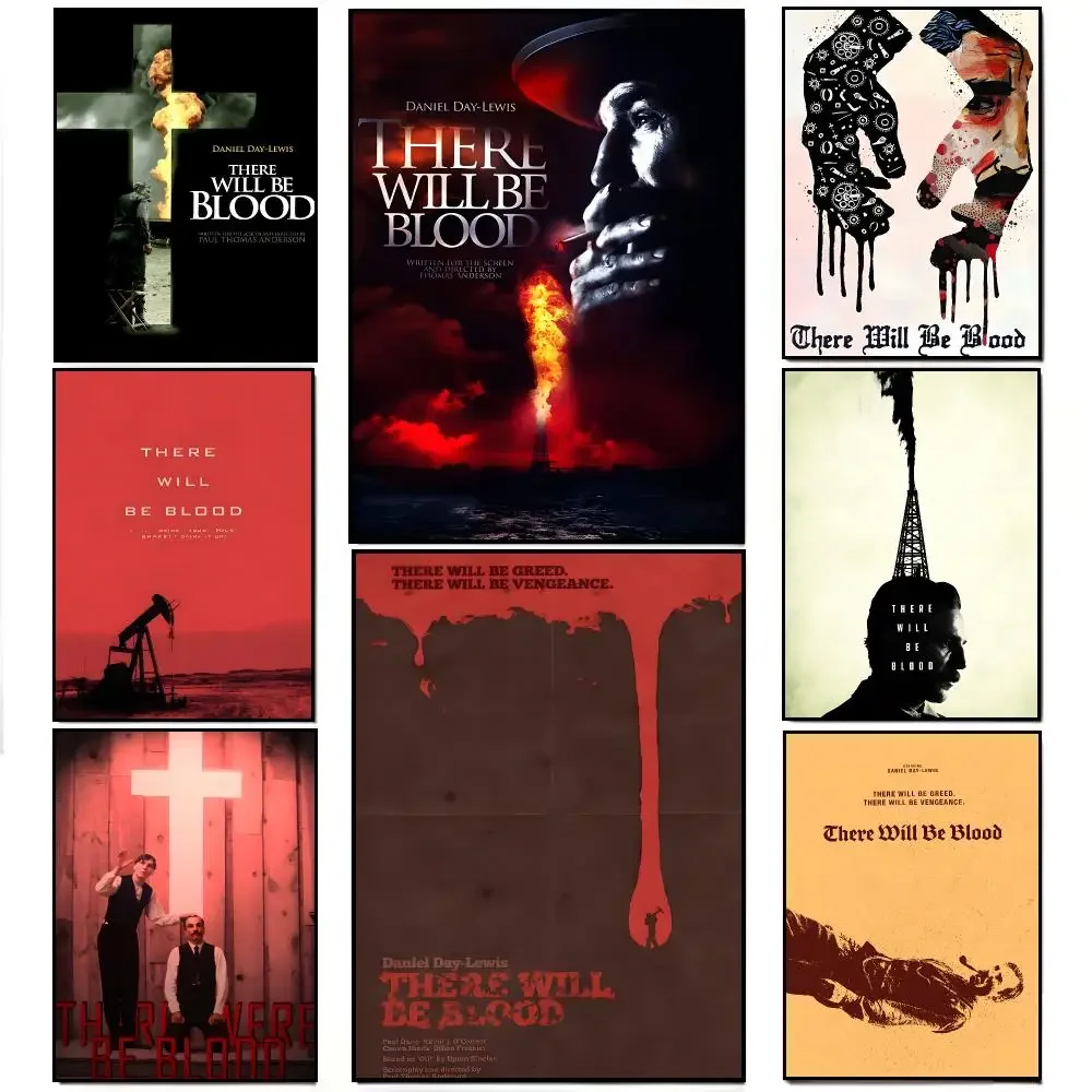 Drama Movie T-There Will Be Blood Poster Frameless Wall Art Print, Peel-and-Stick Removable