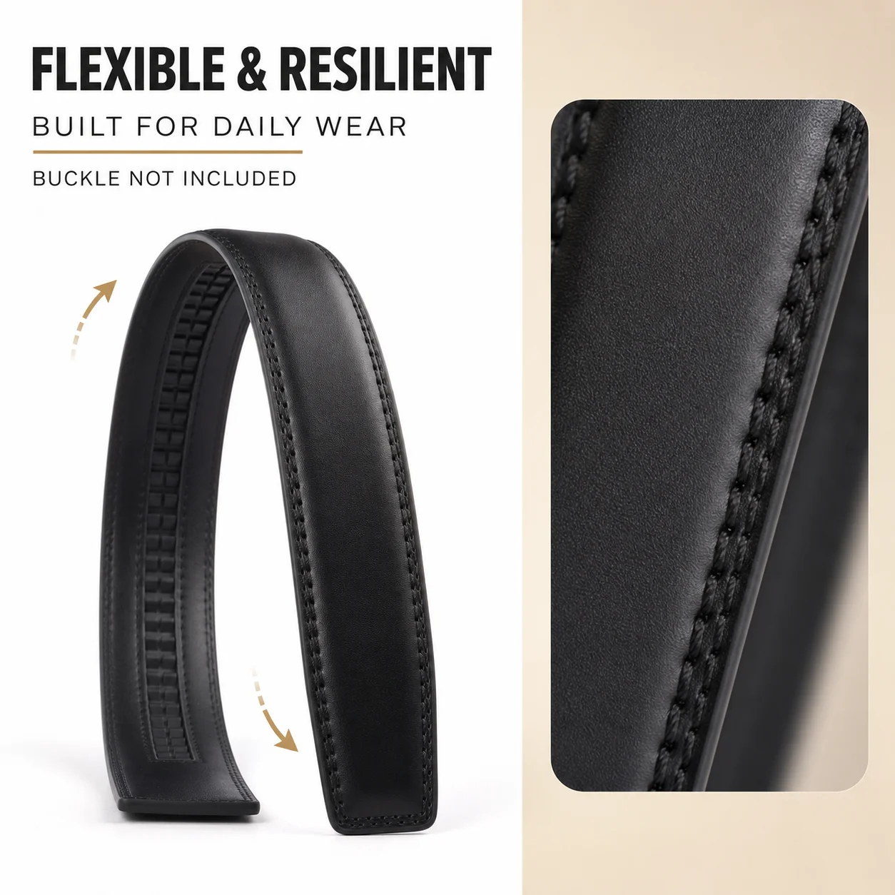 High-Quality Cowskin Leather Belt Strap