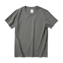 Oversize Short Sleeve Crew Neck T Shirt Unisex Loopwheel Basic Seamless Cotton Tees Plain S-2XL