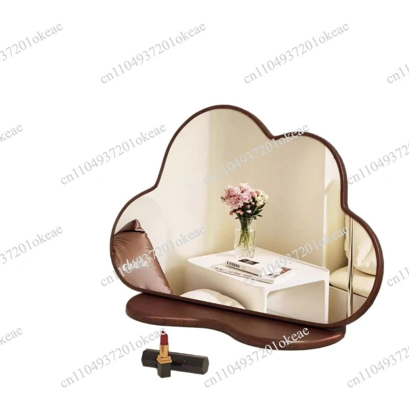 Cloud makeup mirror home dresser mirror bedroom desktop high-grade solid wood