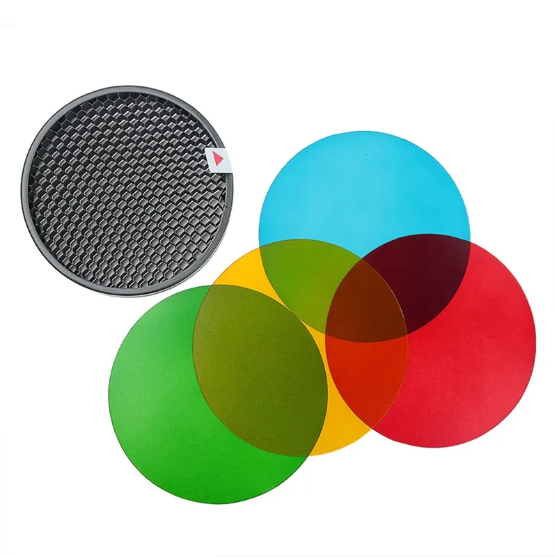 جديد! لحزمة جل مرشح الألوان Godox AD-S11 مع شبكة قرص العسل لملحقات فلاش AD200/Ad200pro