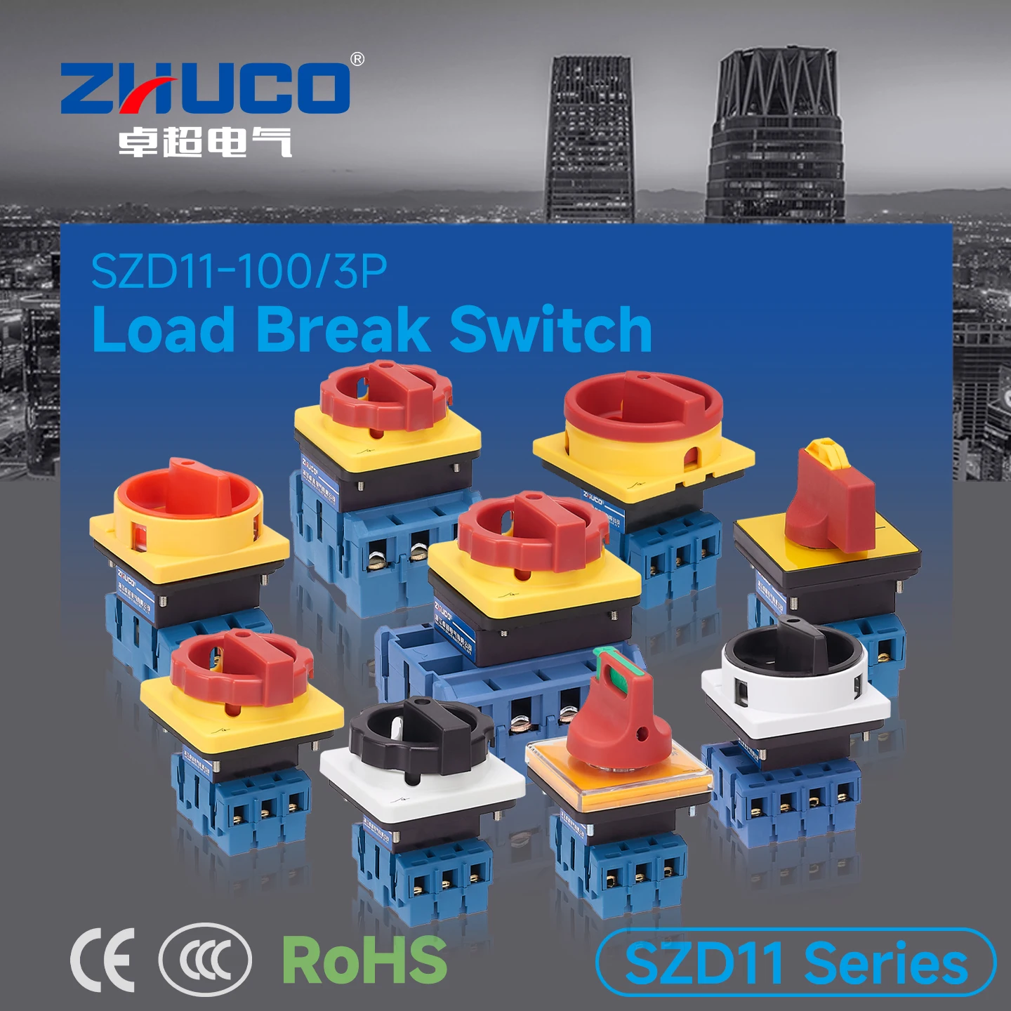 SZD11-100/3P Interchangeable with YMD11/LW30/GLD11/JYD11, 3-Phase 3-Wire Load Disconnect Switch, Universal Changeover Switch