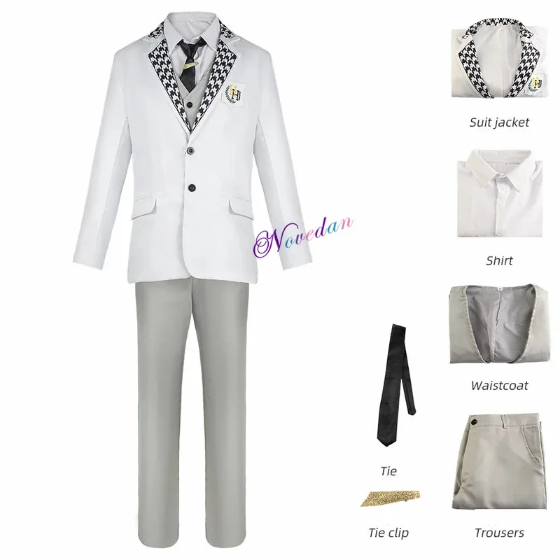 qq45 الأزرق قفل أنيمي تأثيري حلي شعر مستعار الحلقة ناجي Seishiro ريو ميكاجي DK زي مدرسي الأبيض التطريز سترة هالوين Sui