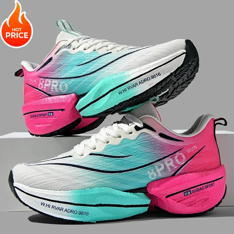

Men Running Shoes Flat Comfortable Non-slip Lightweight Outdoor Marathon Sneakers Mesh Breathable Lace-up Tennis Shoes for Teen