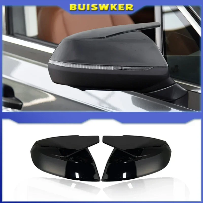 

Rearview Mirror Cover Side Wing Rear View Mirror Case Cover Black for Audi Q5 Q5L SQ5 Q7 SQ7 45 50 55 60 TDI TFSI Sline 2016-20