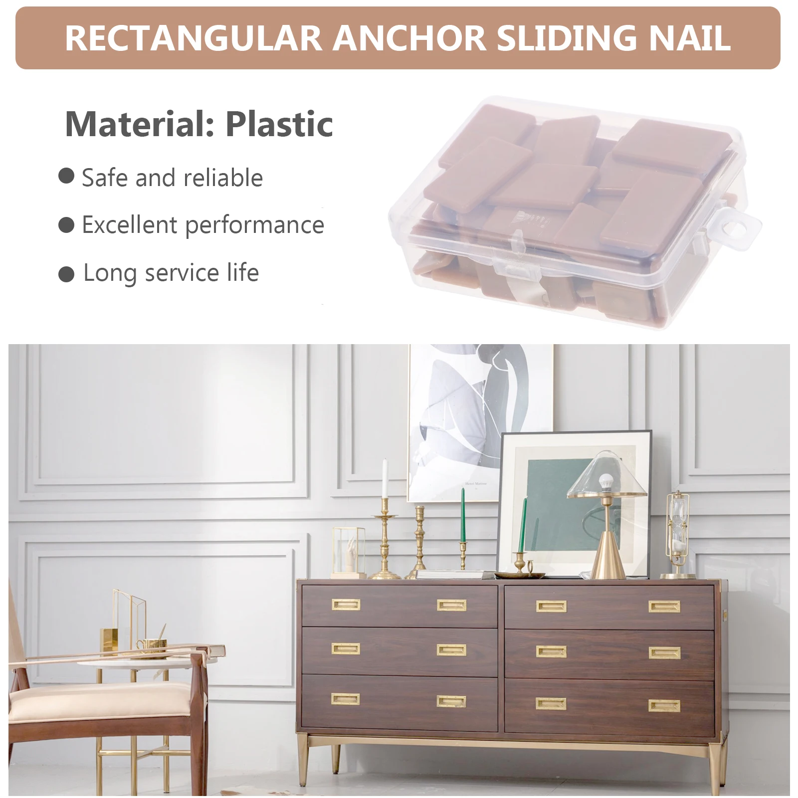 

1 set Furniture Drawer Glides Plastic Sliding Nails for Wood Floors Repair Heavy Duty Hardware Small Sliders Easy Install