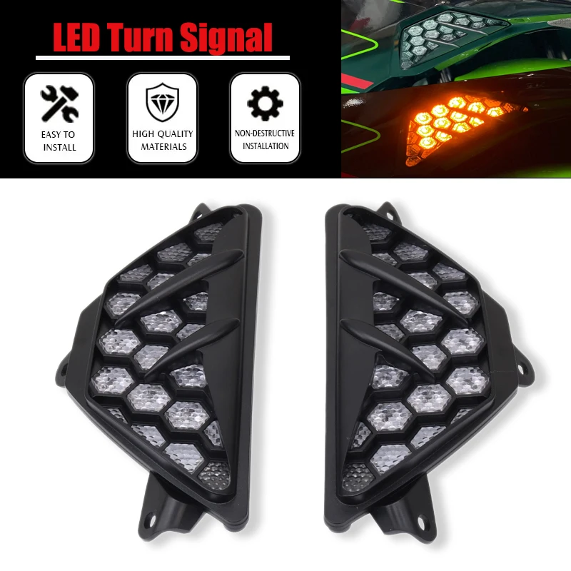 Motorcycle Accessory Front Turn Signal Lamp LED Flasher Light For 250/300/400 ZX-25R ZX25R