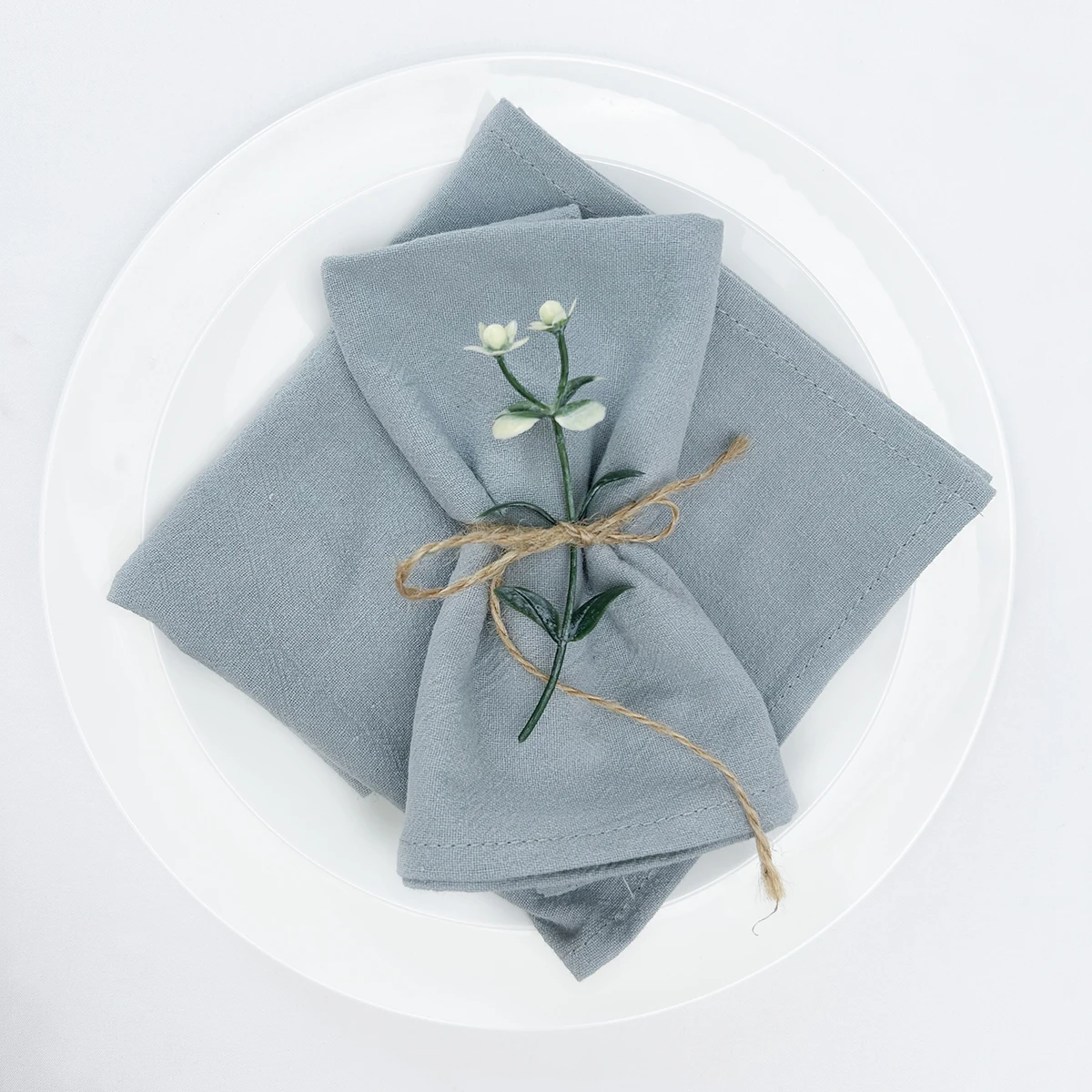 10PCS 30X45CM Cotton Cloth Napkins Sage Green Grayish Blue Christmas Wedding Party Supply Home Dining Table Decor
