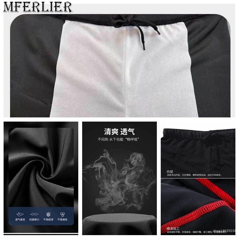 summer men board shorts sports letter beach shorts striped quick dry swimming trunks shorts breathable comfort elastic